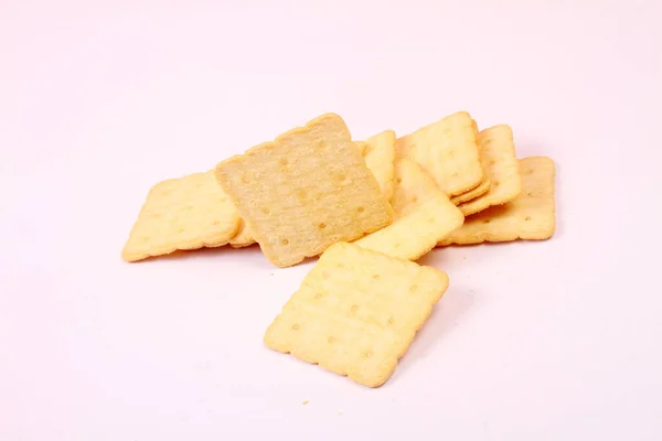 Печиво Крекер Білому Тлі — стокове фото