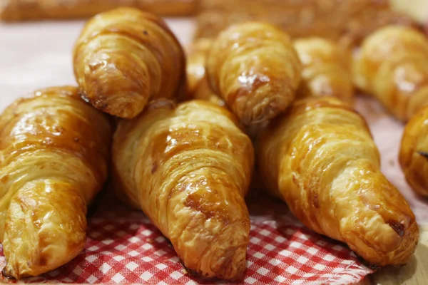 french croissants in a bakery