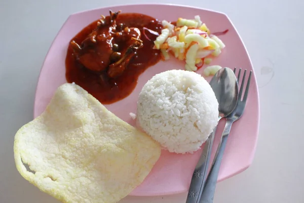 Egy Tál Tükörtojás Indonéz Étel — Stock Fotó