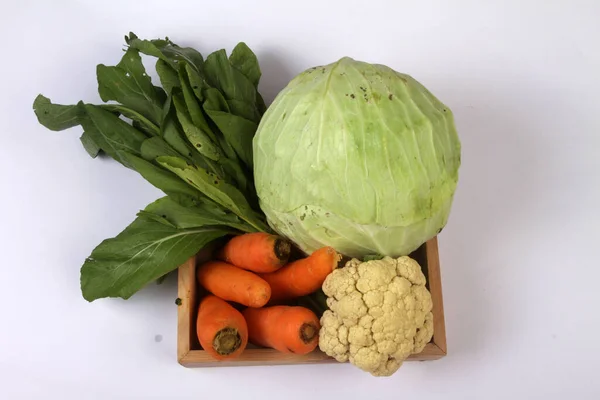 Verduras Frescas Frutas Verduras Zanahorias Brócoli Coliflor Zanahorias Col Coliflor — Foto de Stock