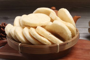 Kerupuk palembang is traditional cracker from indonesia clipart