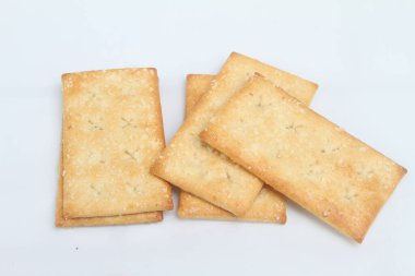 Bisküvi kraker izole beyaz arka plan üzerinde