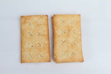 Bisküvi kraker izole beyaz arka plan üzerinde