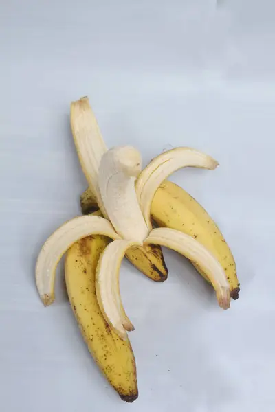 Banan Isoleret Hvid Baggrund - Stock-foto