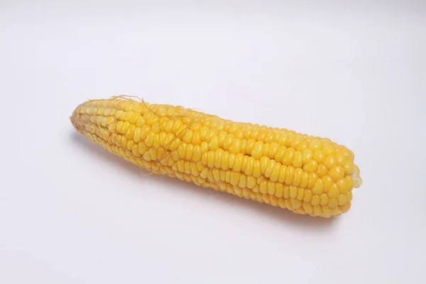 Žlutá Kukuřice Izolované Bílém Pozadí — Stock fotografie
