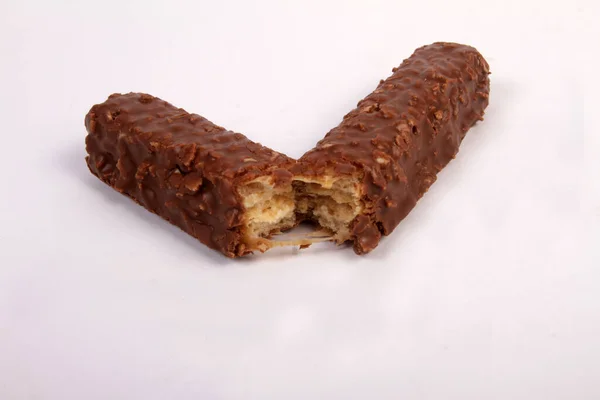 Herzförmige Kekse Weißer Schokolade Auf Weißem Hintergrund — Stockfoto