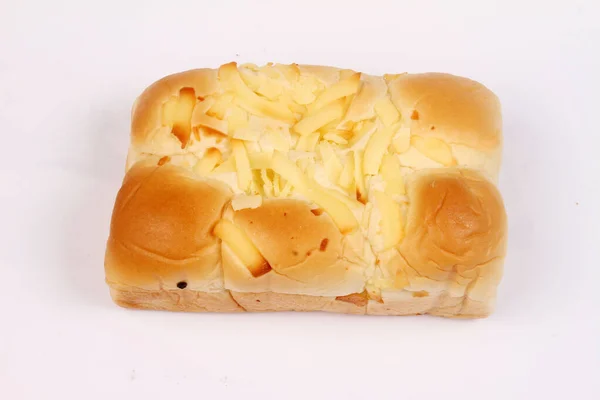 Bread Sausage White Background — Stock Photo, Image