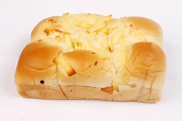 Chléb Máslo Bílém Pozadí — Stock fotografie