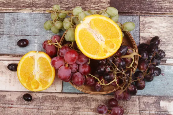 Ripe Fresh Orange Grapes Background Summer Fruit — Stock Photo, Image