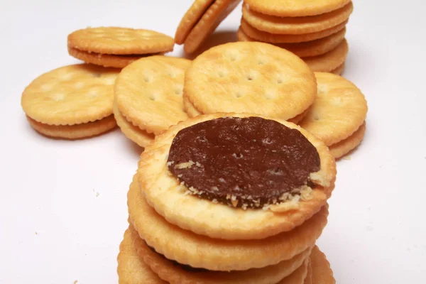 Sušenky Čokoládou Ořechy — Stock fotografie