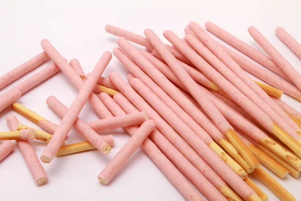Pink Marshmallow Vit Bakgrund — Stockfoto