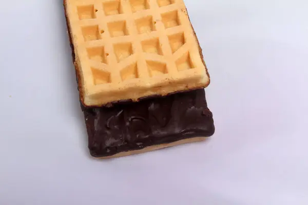 Waffle Chocolate Isolated White Background — Stock Photo, Image