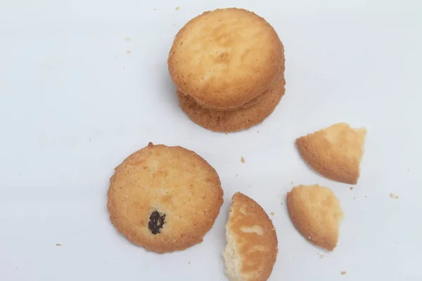 Cookies Sur Fond Blanc — Photo