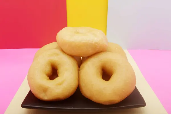 Donut Donuts Doces Fundo Rosa — Fotografia de Stock