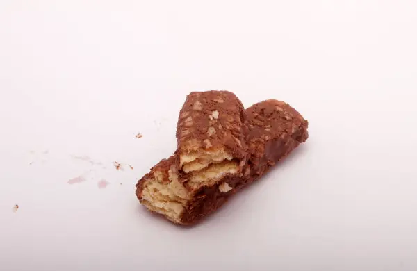 Barra Chocolate Com Chocolate Mesa — Fotografia de Stock