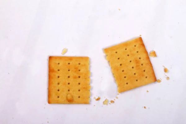 Pile Crackers White Background Close — Stock Photo, Image