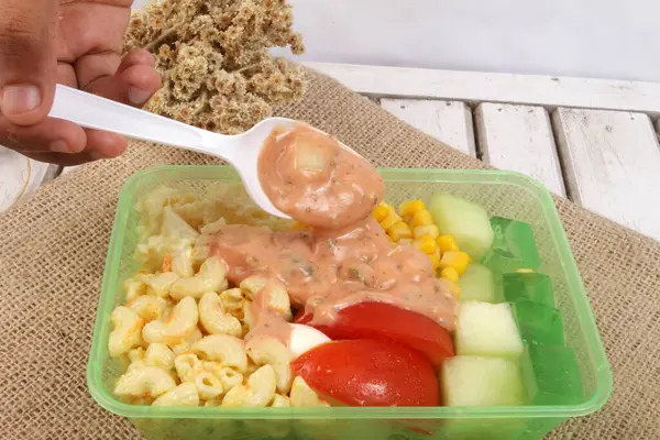 健康食品概念 饭盒里的午餐 — 图库照片
