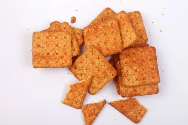 Biscoitos Cracker Branco — Fotografia de Stock