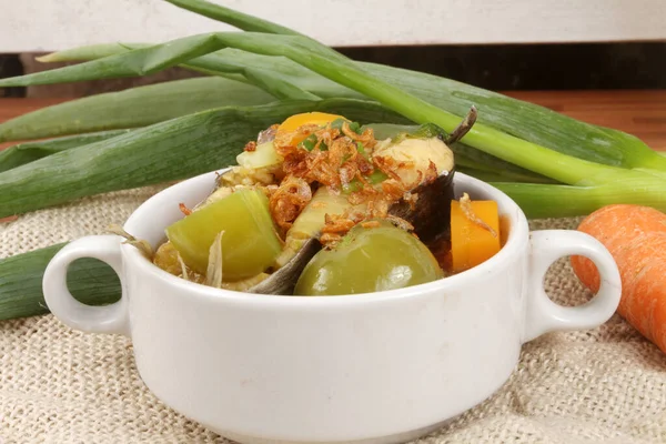 Рыбный Суп Овощами Домашняя Кухня — стоковое фото