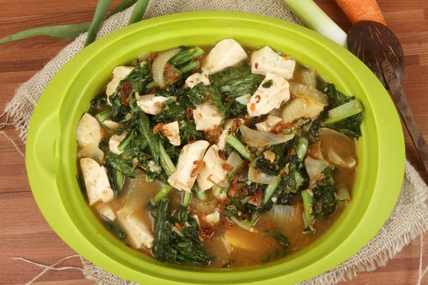 Uma Tigela Tofu Refogado Legumes — Fotografia de Stock