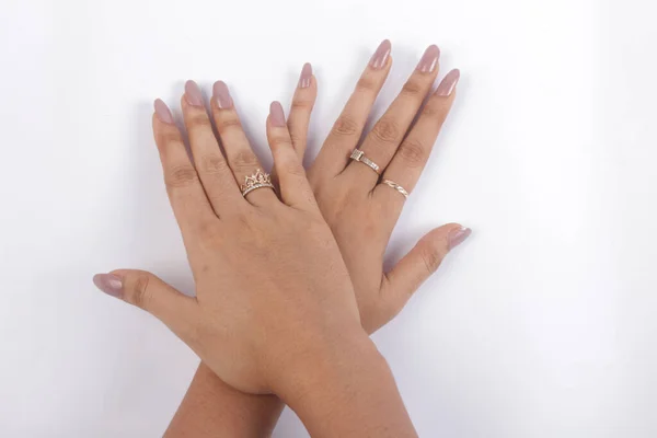 Kobiece Ręce Manicure — Zdjęcie stockowe