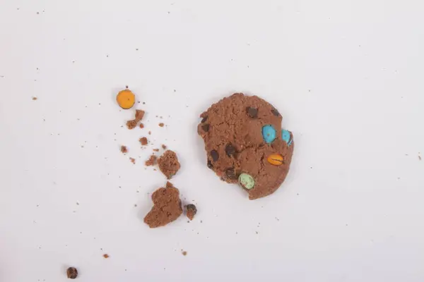 Gebroken Cookies Geïsoleerd Witte Achtergrond — Stockfoto