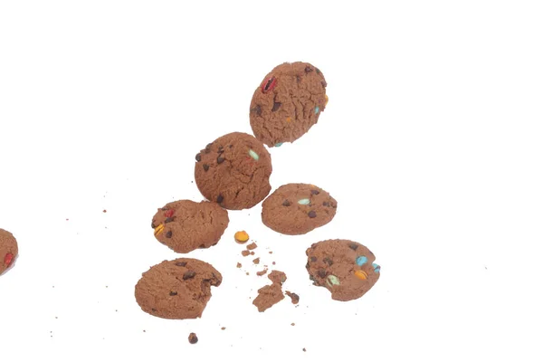 白い背景上に分離されて壊れたクッキー — ストック写真