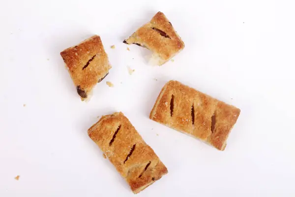 Biscoitos Torta Fundo Branco — Fotografia de Stock