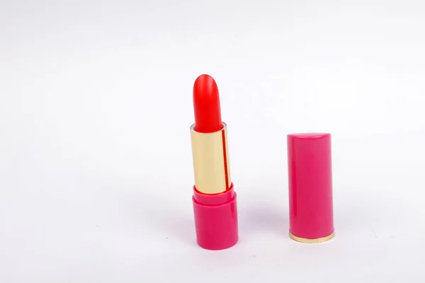 Lipstik Merah Diisolasi Latar Belakang Putih — Stok Foto