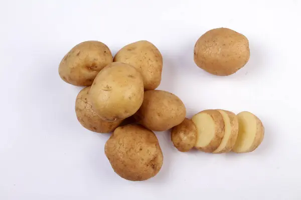 Aardappelen Witte Achtergrond — Stockfoto