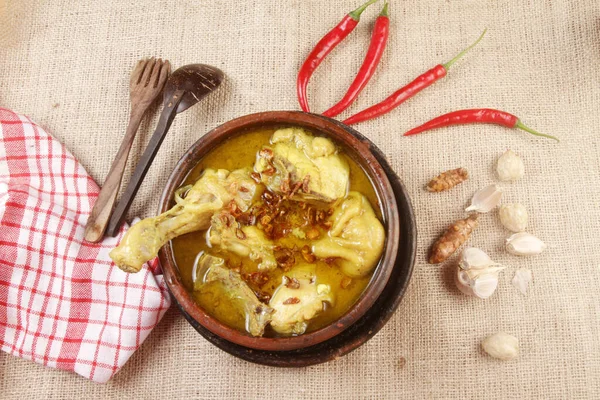 Opor Ayam Lub Curry Kurczaka Jest Tradycyjna Kuchnia Indonezji Żywność — Zdjęcie stockowe