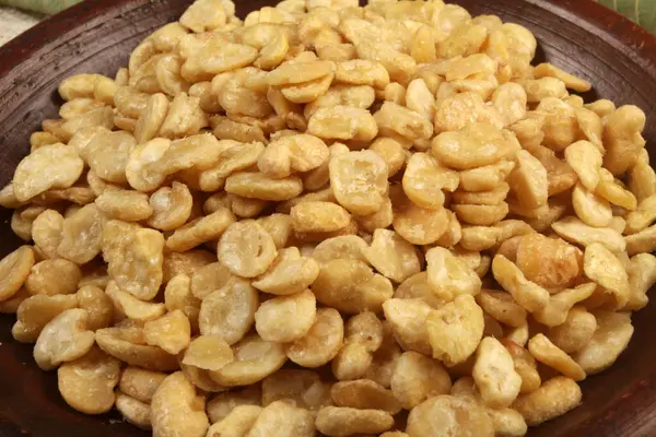 Kacang Bandung Auf Einem Teller Gebratene Erdnuss — Stockfoto