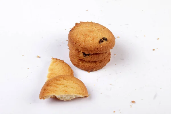 Biscoitos Sobre Fundo Branco — Fotografia de Stock