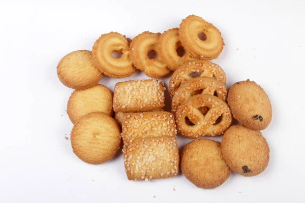 Galletas Sobre Fondo Blanco —  Fotos de Stock