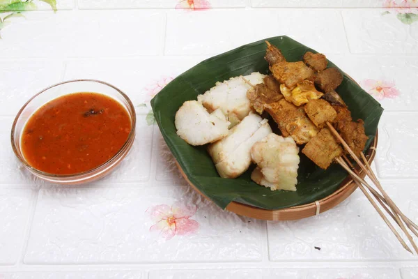 Satay Padang Mâncare Tradițională Țara Galilor Mâncare Asiatică — Fotografie, imagine de stoc