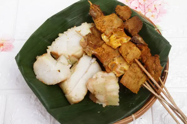 Сатай Паданг Традиційна Їжа Індонезії Азіатська Їжа — стокове фото