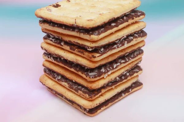 Сендвіч Печиво Шоколадним Кремом — стокове фото
