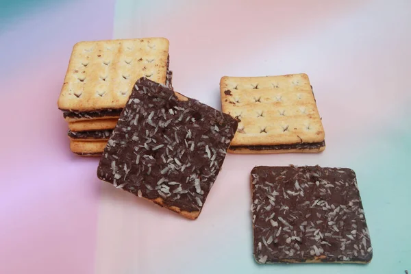 Сендвіч Печиво Шоколадним Кремом — стокове фото
