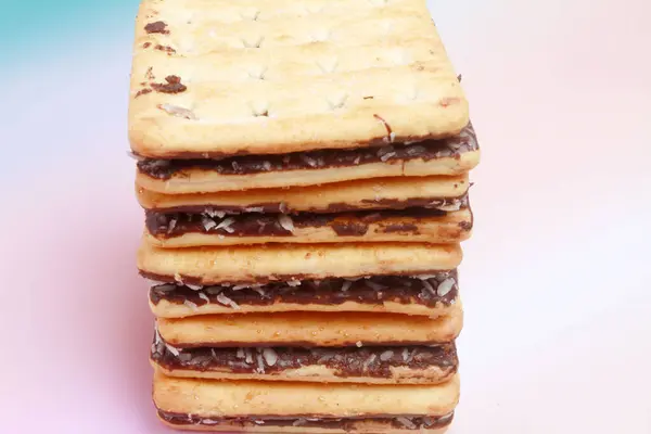 Biscuits Sandwich Crème Chocolat — Photo