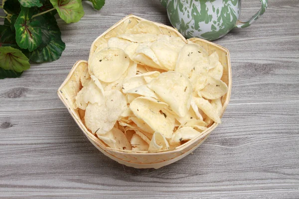 Cassava Chip Crackers Bowl — Stock Photo, Image
