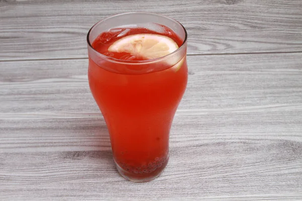 Glass Iced Tea Lemon Slice — Stock Photo, Image