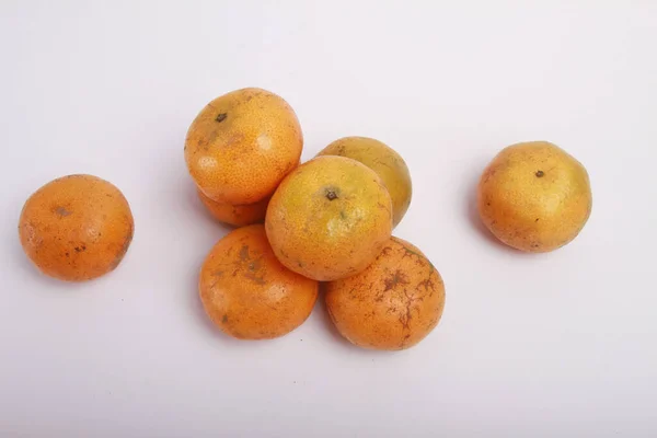 Frutta Fresca Arancione Sfondo Bianco — Foto Stock