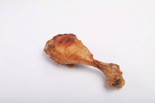 Gebratenes Huhn Isoliert Auf Weißem Hintergrund — Stockfoto