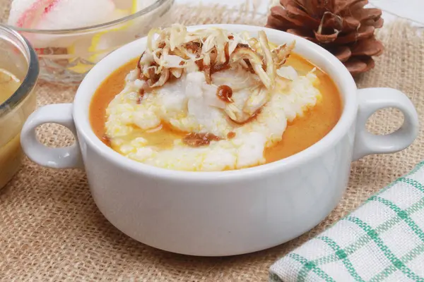 Indonesian Food Bowl Chicken Porridge — Stock Photo, Image