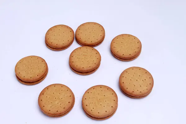 Cookies Een Witte Achtergrond — Stockfoto