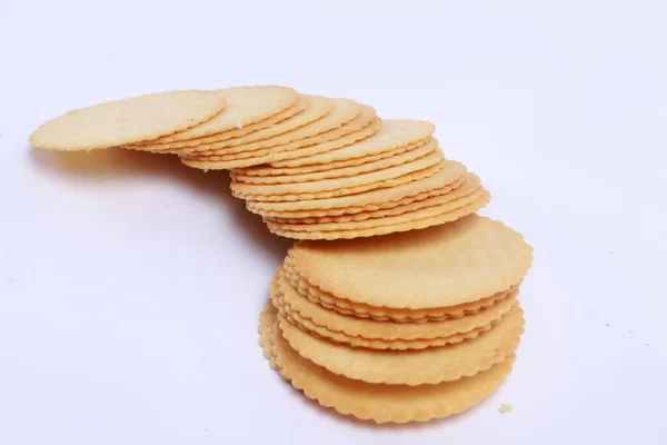 Kekse Mit Schokolade Auf Weißem Hintergrund — Stockfoto