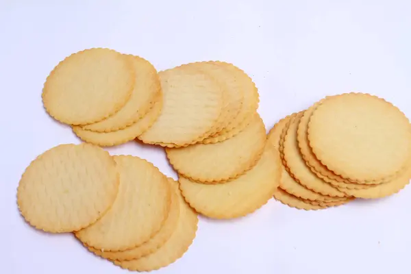 Sušenky Tvaru Srdce Cookies Bílém Pozadí — Stock fotografie