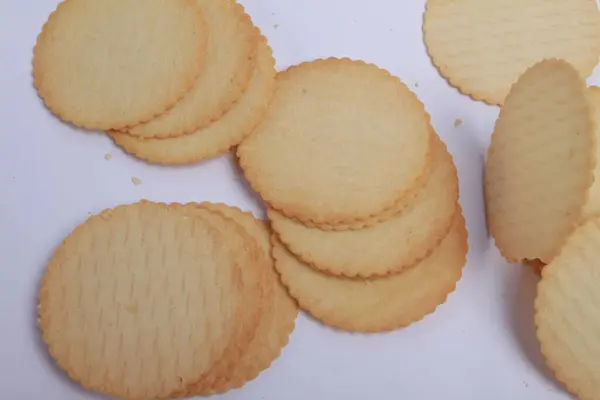 Une Pile Cookies Avec Fond Blanc — Photo