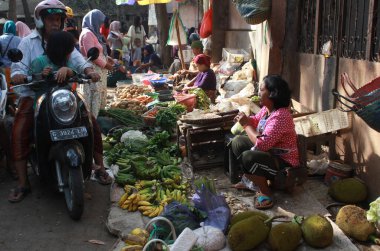 Pekalongan, Endonezya - 26 Eylül 2019: Pazar etkinliği