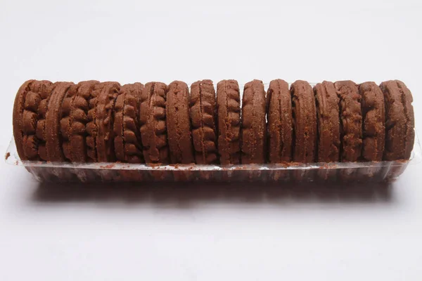 Sušenky Čokoládovou Šlehačkou — Stock fotografie
